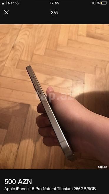 Mobil telefon və aksesuarlar: IPhone 15 Pro, 256 GB, Natural Titanium, Face ID — 2