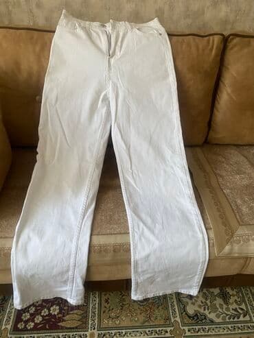 yun koftalar: Qadın geyim dəsti - Ağ cins şalvar: Makras brendi, klassik düymə və — 2