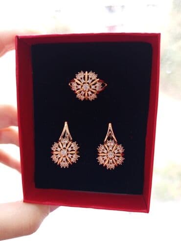 rus papağı: Üzük və sırğalar - Rəng: qızılı qirmizi rus qizili rengi rose gold - — 18