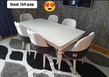 Qonaq otağı üçün, Yeni, Dördbucaq masa, 6 stul lalafo.az -da Qonaq otağı üçün, Yeni, Dördbucaq masa, 6 stul