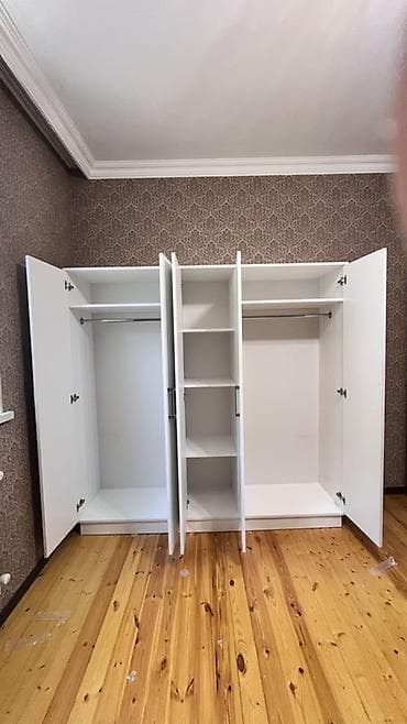 qapi setkalari: Yeni, 5 qapı, Güzgülü, Ağ, Digər material, Açılan, Düz dolab — 2
