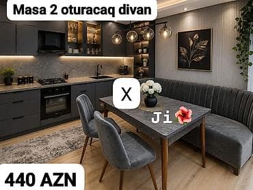 Mətbəx üçün “Masa + 2 oturacaq + divan” dəsti - Dəst tərkibi lalafo.az -da Mətbəx üçün “Masa + 2 oturacaq + divan” dəsti - Dəst tərkibi