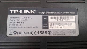 modem adsl wifi: WI-FI Modem "TP Link TD8101G" satılır. İşlənib vəziyyəti yaxşıdır. 1 — 3