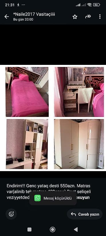 Endirim!!! Genc yataq desti 550azn. Matras var(alinib tek matras — 1