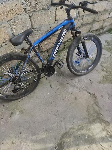 velosibed barter: Sportmaster dağ velosipedi - Çərçivə: yüngül alaşımlı, mavi-qara rəng — 1
