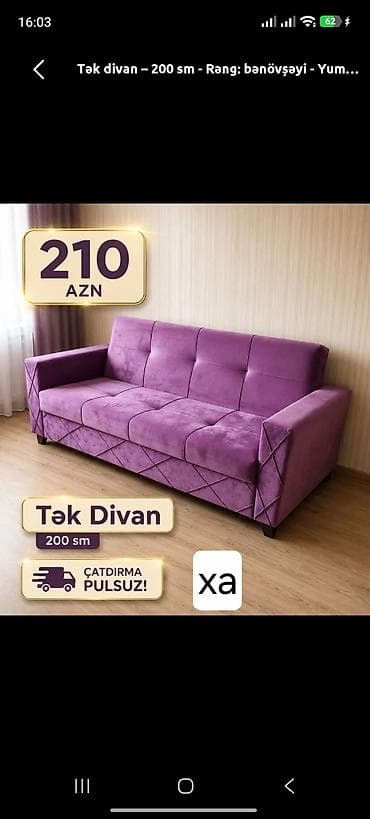 Divan, Yeni, Parça, Şəhərdaxili pulsuz çatdırılma