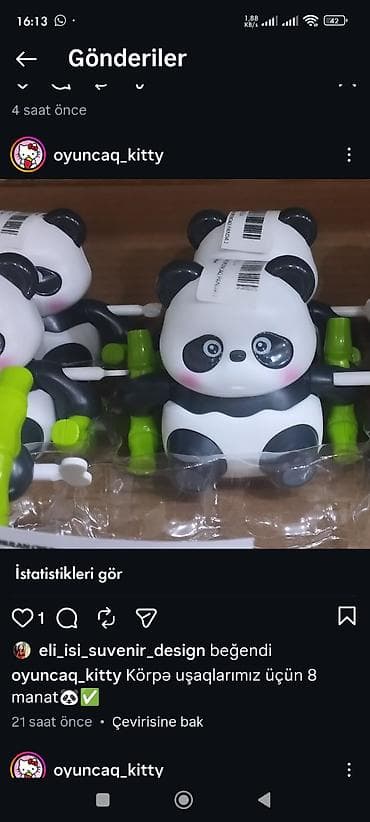 oyunlar oynamaq: Məhsul: Mekanik panda oyuncaq Təsvir: - Şirin panda dizaynı, körpə və — 1