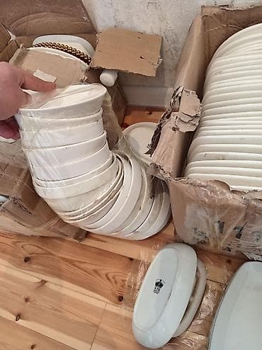 Nahar dəsti, rəng - Ağ, Keramika, 100 nəfərlik, Azərbaycan