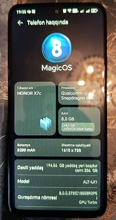 buds 3 pro: Honor X7c, 256 GB, rəng - Qara, Sənədlərlə — 3