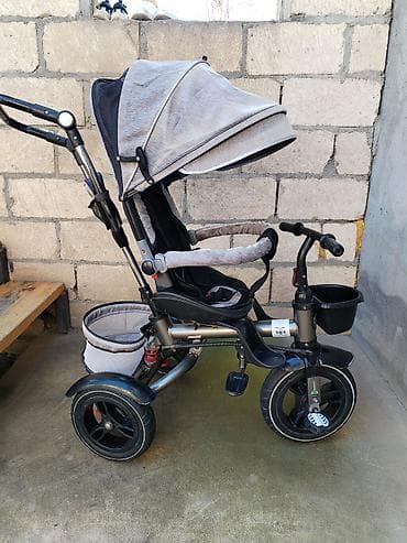 gence velosiped satisi: Uşaq üçtəkərli velosiped-kolaska, sükanla idarə olunan model — 4