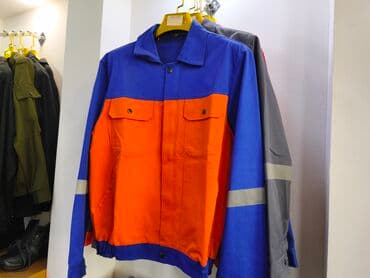 fosfor kurtka: İş geyimi gödəkçəsi - Rəng: mavi–narıncı kombinasiyası, ön hissədə — 1