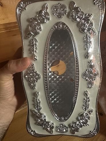 Gümüşü naxışlı dekorativ qutu Salfet Qabi - Material: möhkəm — 2