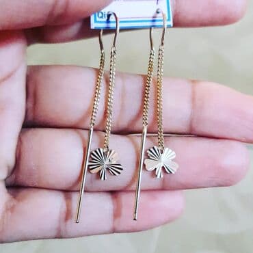 sirqalar qizil: Sırğa, Sarı qızıl, 585 Əyar, 1900 g — 4