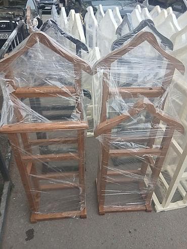 konstruksiya: Taxta paltar asılqanı/valet stendi - Material: tam ağacdan — 9