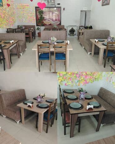 7 stol 7 divan 17 stul Abyekt üçün əlverişlidi Qiymət 1800 azn. Unvan — 1