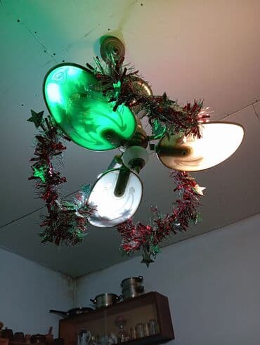 lyustra: Çılçıraq, 3 lampa, Şüşə — 6