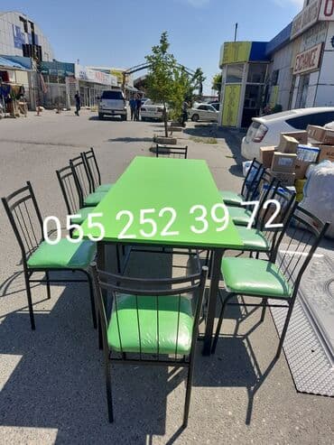 stul ev ucun: Qonaq otağı üçün, Yeni, Açılmayan, Dördbucaq masa, 8 stul — 12