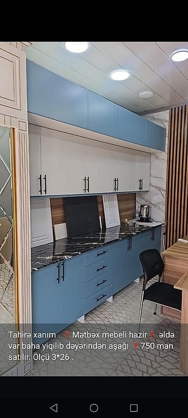 2 ci el salon mebelleri: Tahirə xanım . Mətbəx mebeli vitrin mali tamamilə yenidir çox təcili — 1