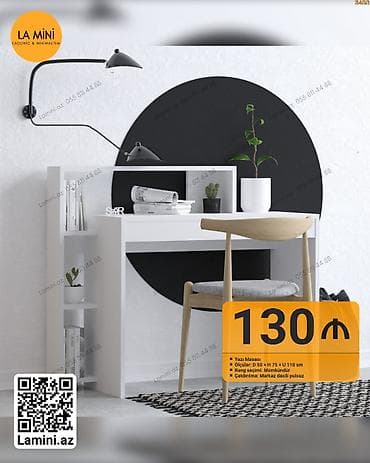 Yazı masası – La Mini dizayn - Ölçülər: D 50 × H 75 × U 110 sm - Rəng
