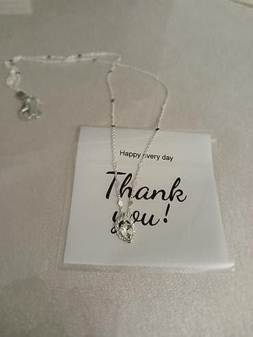 gümüşün qramı qiyməti 2024: Gümüş rəngli zərif boyunbağı - Zəncir: incə halqalı, arada kiçik — 2