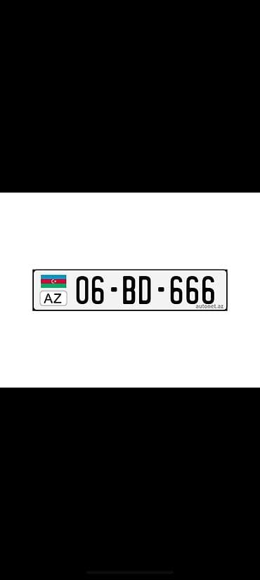 avtomobil salonu: Nömrə nişanı: 06-BD-666 - Ölkə/standart: Azərbaycan (AZ), ağ fonlu — 2