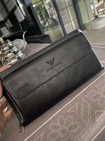 Çantalar: Işlənməyib!!! Giorgio Armani üslubunda qara rəngli kişi əl çantası / — 2