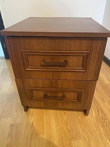 tumbucka: Taxta tumbə / komod 2 ədəd - Klassik dizayn: qoz rəngli, üzərində — 6