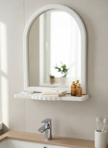 Güzgü Divar üçün, Oval, Hamam üçün, Naxışlı