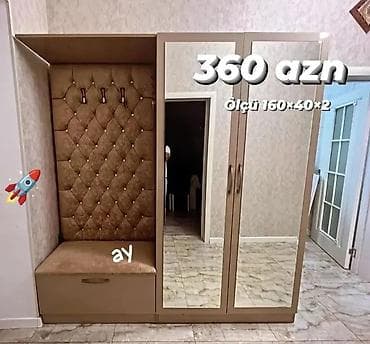 şifonerlər: Dəhliz üçün kombinə edilmiş stend-şkaf dəsti - Ölçü: 160×40×2 — 1