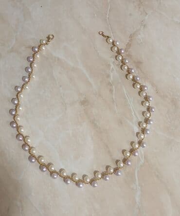 Kişi ayaqqabıları: Zərif mirvari boyunbağı - Dizayn: İki rəngli (açıq bənövşəyi və krem) — 1