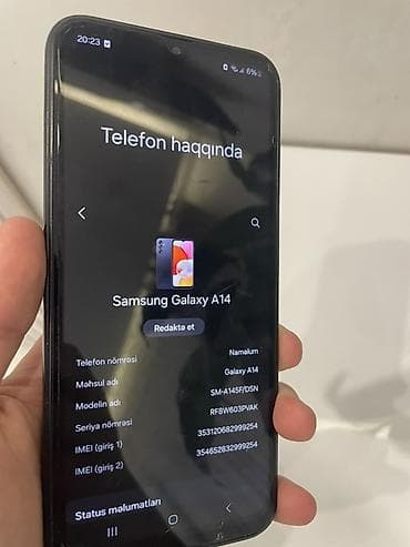 samsung tab4: Samsung Galaxy A14, 128 GB, rəng - Qara, İki sim kartlı — 3