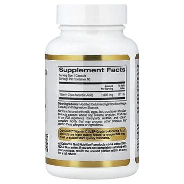Şəxsi əşyalar: California Gold Nutrition Gold C – Vitamin C, 1,000 mq, 60 bitki — 2