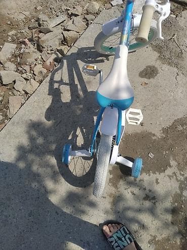 Uşaq velosipedi – 14 düym təkərli - Rəng: mavi-ağ (aqua detal və — 4