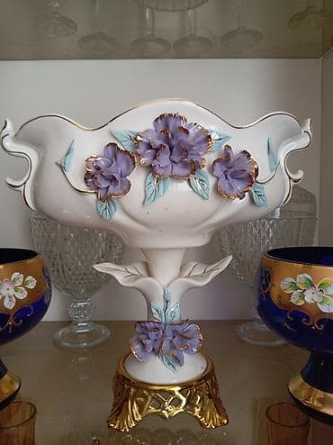 3d defter: Porcelan dekorativ meyvə qabı/centerpiece - Material: keyfiyyətli ağ — 3