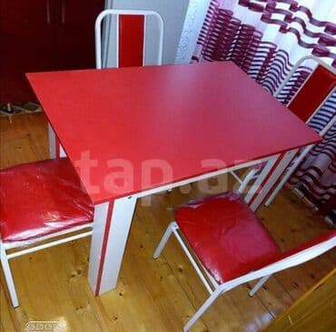 metbex stol stulları qiymetleri: Mətbəx üçün, Yeni, Açılmayan, Kvadrat masa, 4 stul — 12