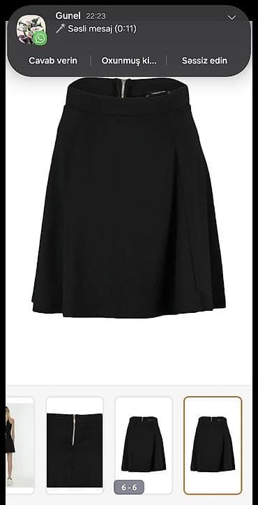 qara etek: Qara mini ətək - Kəsim: A-kəsim, ətəyin aşağı hissəsi yüngülcə — 4