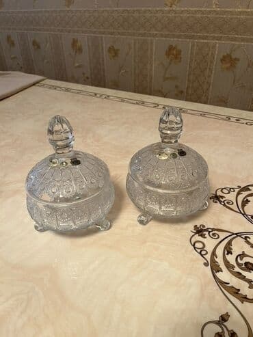 yuxuda qab qaşıq yumaq: Kristal süfrə dəsti - Zərif naxışlı, kəsim ornamentli iri kristal — 17