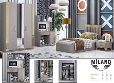 тумба для мойки: Milano (Nehir) gənc yataq dəsti, yataq otağı mebeli, yataq mebelləri — 1