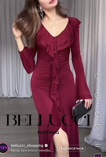 Donlar: Zərif dizaynlı qadın paltarı – Bellucci Shopping - Model: uzun, bədənə — 2