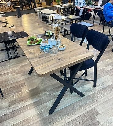 Mətbəx üçün, Yeni, Qatlanan, Dördbucaq masa, 2 stul — 1