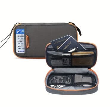 komputer notebook: Portativ səyahət təşkilatçı çantası, pasportlar, şəxsiyyət vəsiqələri — 2