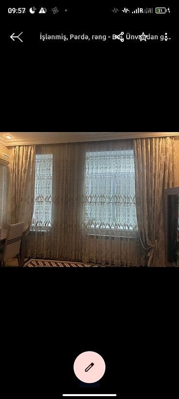 ucuz parcalar: Klassik üslubda pərdə dəsti, - Komplekt: qalın drap pərdə + tül - — 4
