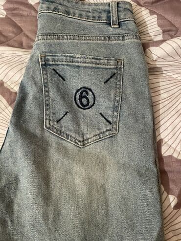 Платья: Jeans şalvar - Model: Klassik düz kəsim - Rəng: Açıq mavi/stonewash — 2