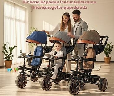 veosiped: Yeni Üç təkərli Uşaq velosipedi 12", Pulsuz çatdırılma, Rayonlara çatdırılma — 3