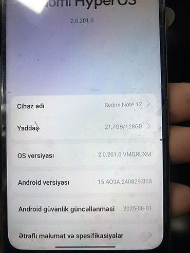 ikinci el printer: Redmi Note 12, 128 GB, rəng - Yaşıl — 2