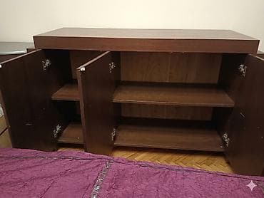 skaf islenmis: Tünd qəhvəyi rəngdə çoxfunksiyalı komod/TV altlığı - Material: Mebel — 2