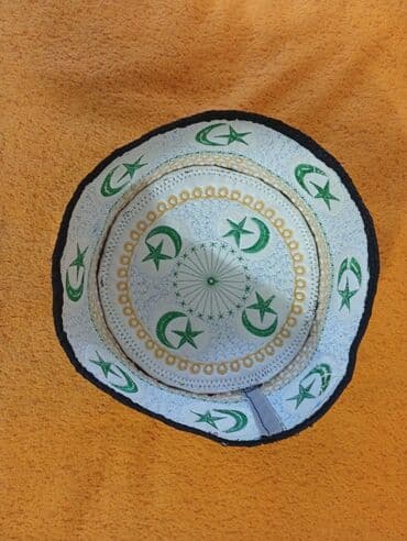 kişilər ucun dəri papaqlar və kepkalar: Məhsul: Naxışlı dini papaq (tübətəj/külağayı tipli) - Forma: Aşağı — 4