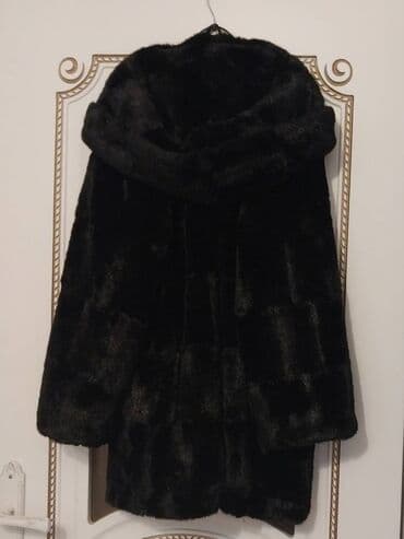 Qadın ayaqqabıları: Искусственные полушубки :темно-коричневая с капюшоном размерXL-XXL — 3