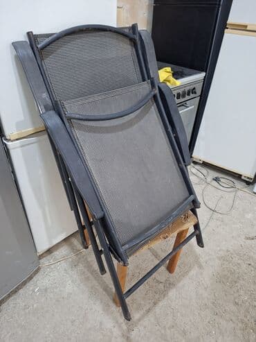 yığılan stul: Qonaq otağı üçün, İşlənmiş, Qatlanan, rəng - Qara Stul — 3