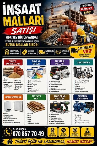 kabel satilir: ELEKTRIK MALLARININ SATIŞI Məhsul çeşidi: - Elektrik kabelləri — 2